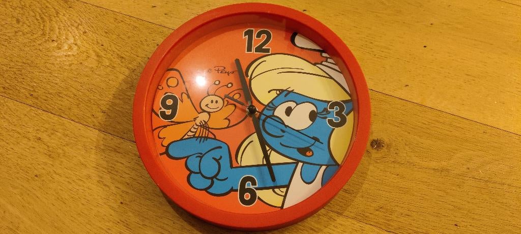 Horloge murale Schtroumpfette, Collections, Schtroumpfs, Enlèvement, Comme neuf, Schtroumpfette, Ustensile