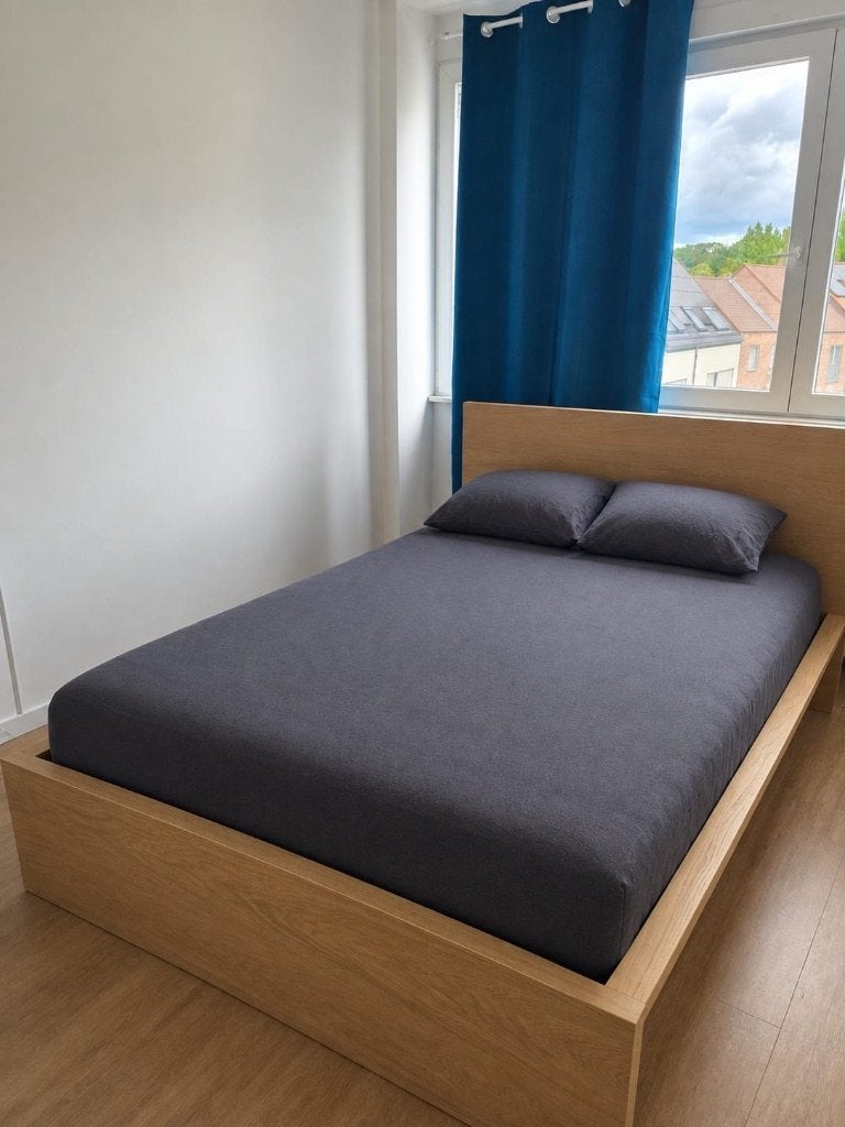 Lit 160x200 IKEA, Queen size, Beige, Comme neuf, Enlèvement