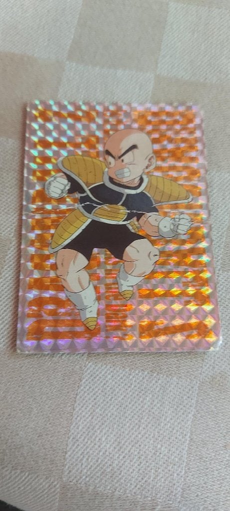dragonball z kaart Krillin Saiyan armour beschadigd, Ophalen of Verzenden, Gebruikt