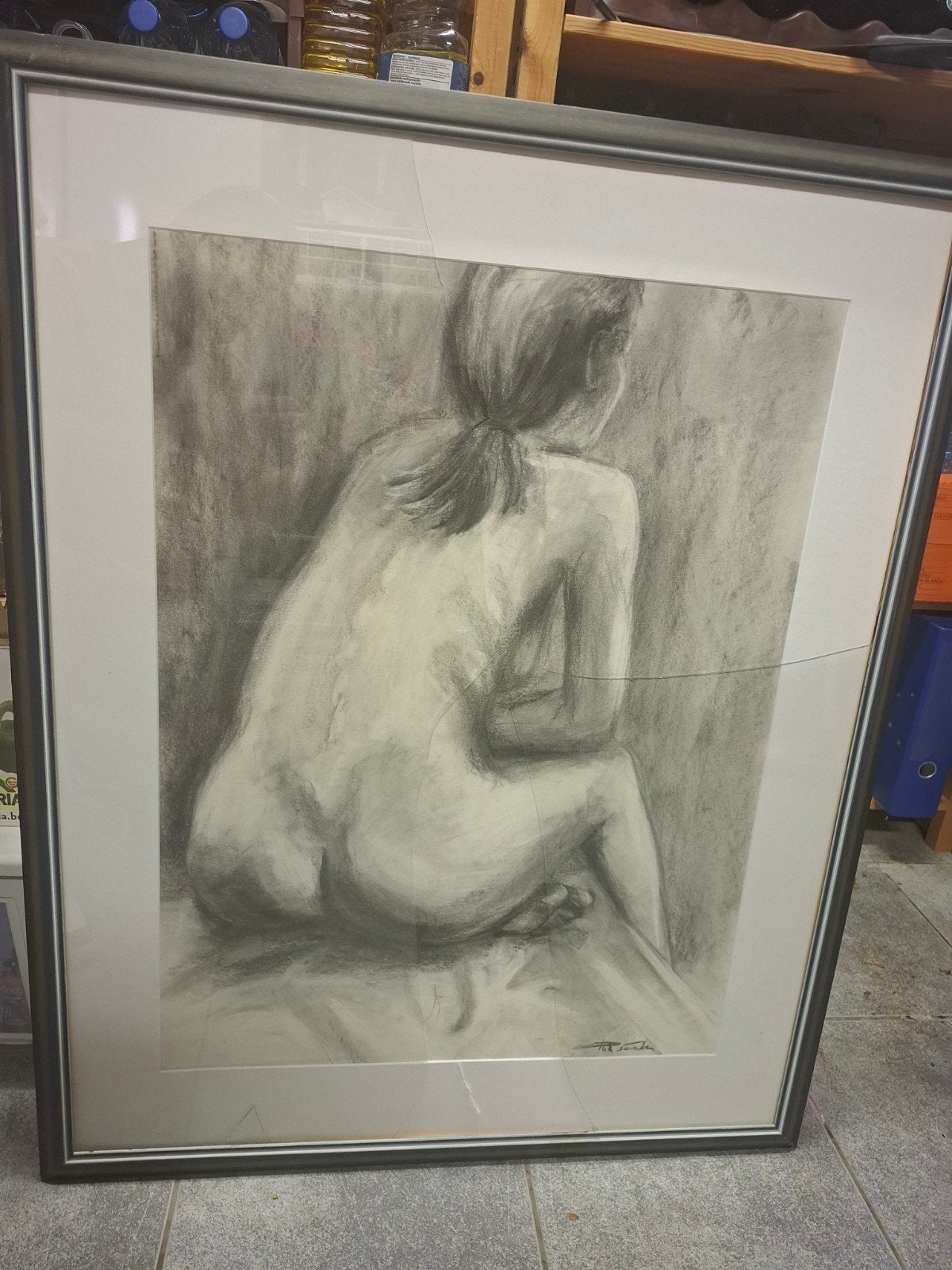 Naakt tekening, print, Antiek en Kunst, Ophalen