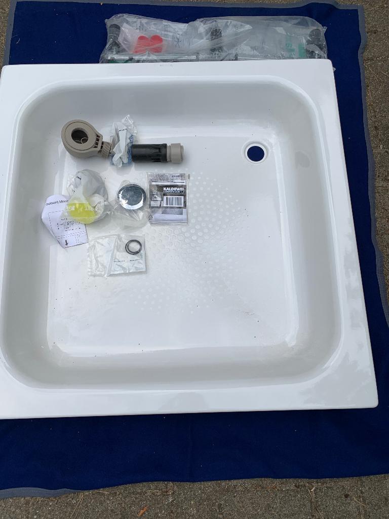 Kaldewei douchebak plaatstaal dikwandig 90x90cm + toebehoren, Ophalen of Verzenden, Nieuw, Douche