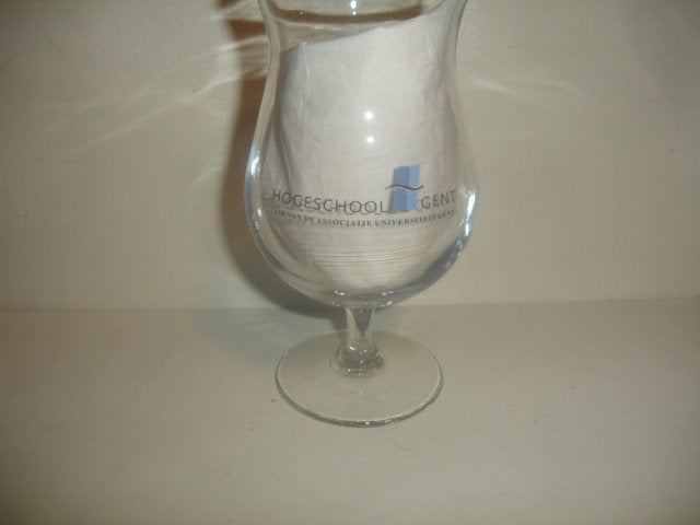 Bierglas Hoge School Gent voor € 1,00, Ophalen of Verzenden, Zo goed als nieuw, Bierglas