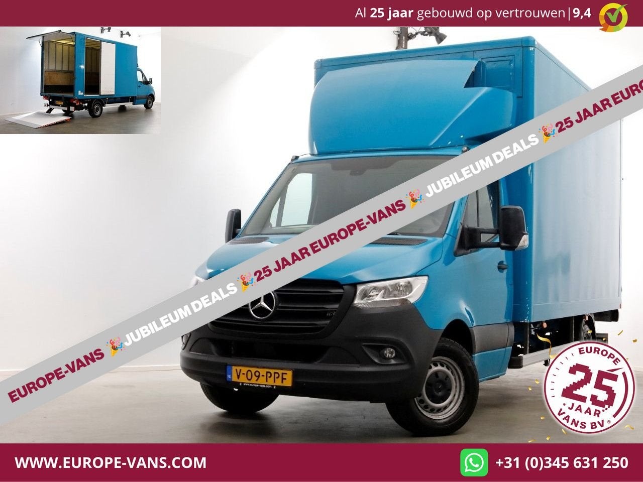 Mercedes-Benz Sprinter 315 CDI 150pk 9G Automaat Bakwagen me, Automaat, Blauw, Cruise Control, Mercedes-Benz