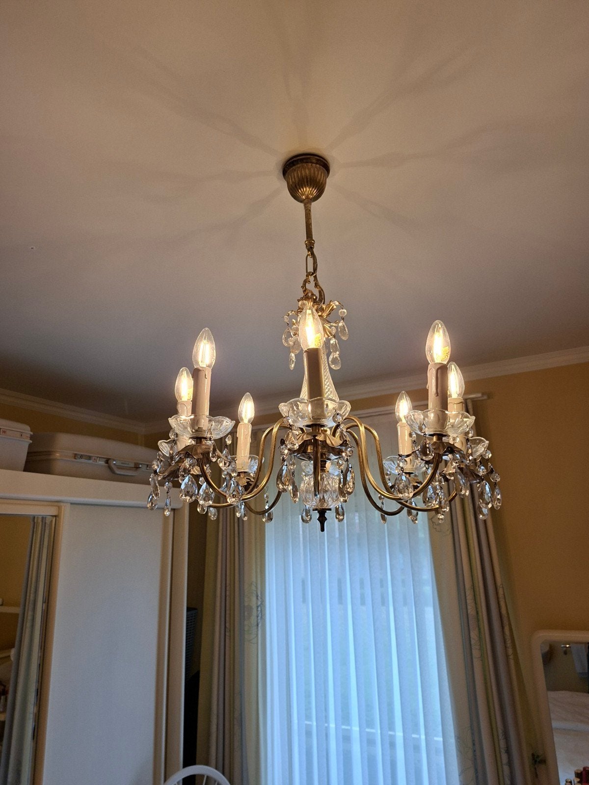Klassieke kroonluchter, Huis en Inrichting, Lampen | Kroonluchters, Ophalen, Gebruikt, Landelijk klassiek, E14 (klein)