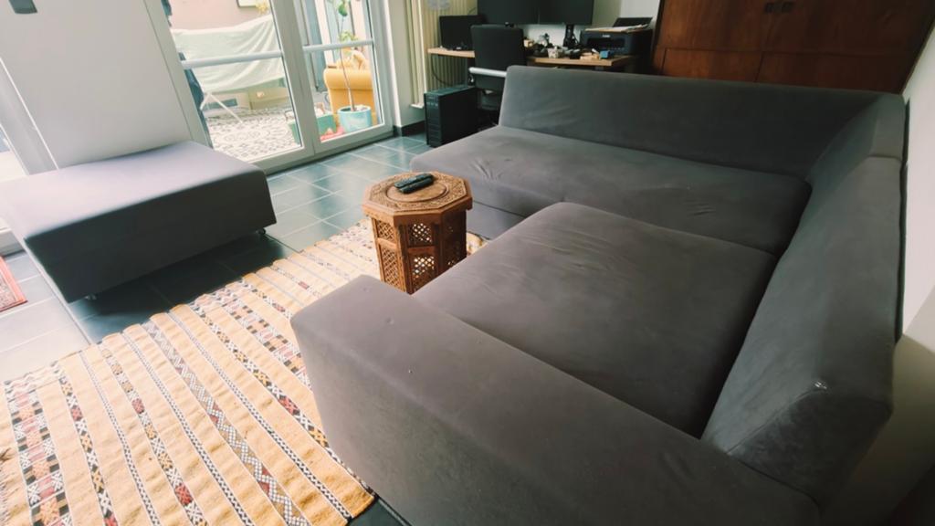 Siège d'angle gris (3 pièces), Maison & Meubles, Canapés | Salons, 75 à 100 cm, Banc d'angle, Scandinavische lounge, Quatre personnes ou plus