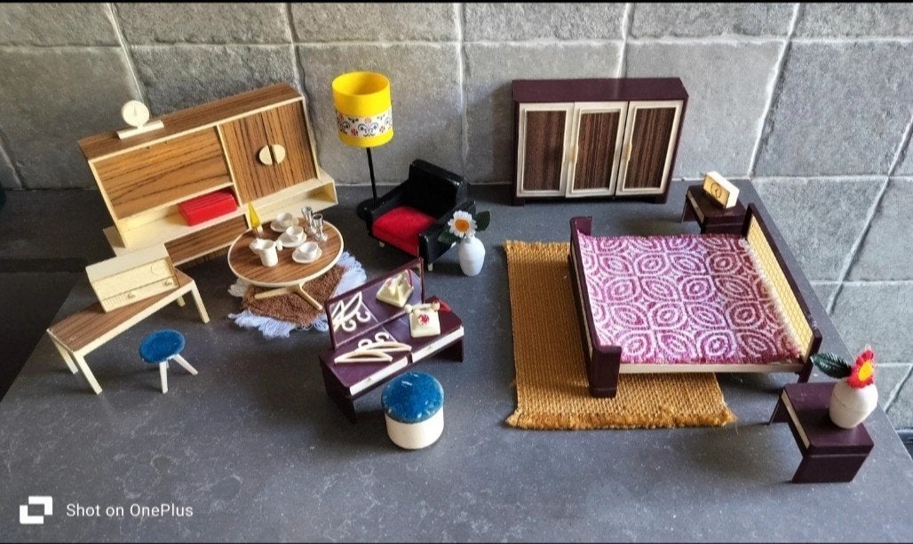 vintage'70 poppenhuis meubeltjes, Ophalen of Verzenden