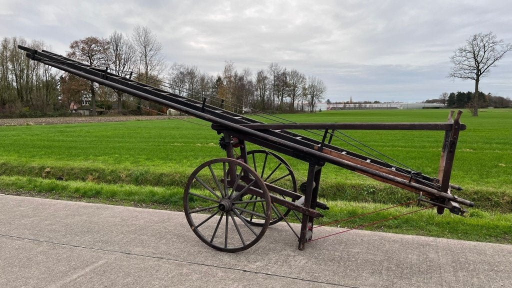 Oude houten brandweer ladderwagen, compleet en zeldzaam, Antiek en Kunst, Ophalen