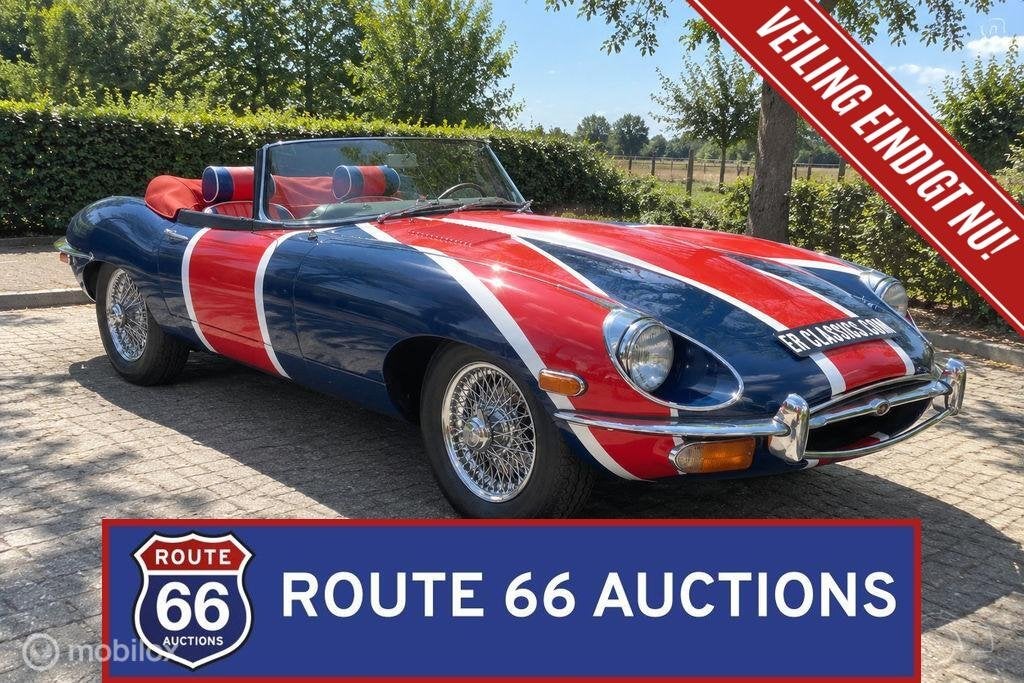 Jaguar E-Type S2 Cabriolet | 1970 | Route 66 Auctions, Autos, Achat, Entreprise, Boîte manuelle, Autre carrosserie