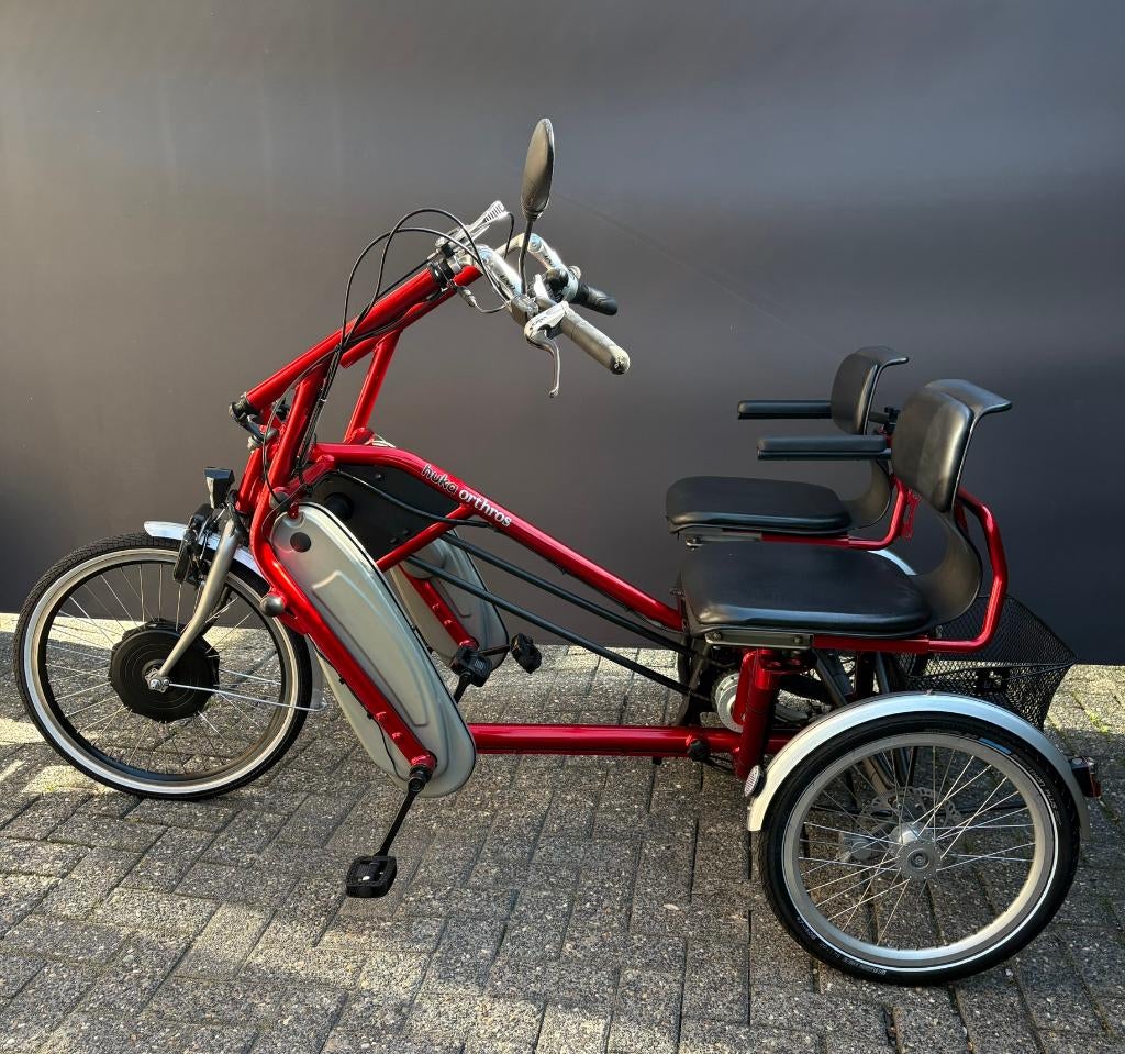 Huka Huka orthros duofiets rood DUBBEL BATTERIJ+garantie, Fietsen en Brommers, Ophalen, Zo goed als nieuw, Overige typen, Huka orthros