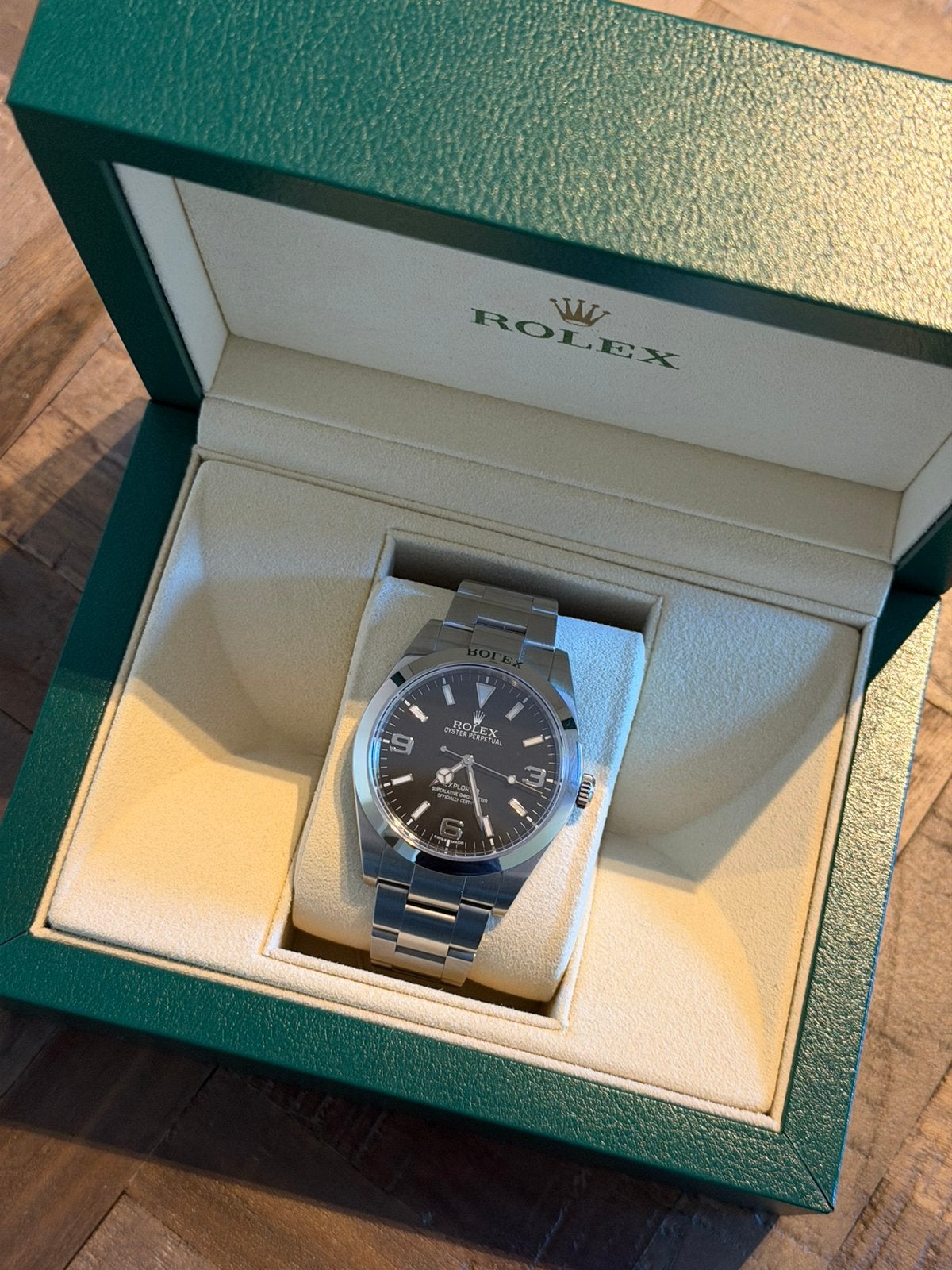 Rolex explorer 214270 - full set, Bijoux, Sacs & Beauté, Montres | Hommes, Montre-bracelet, Rolex, Enlèvement ou Envoi, Acier