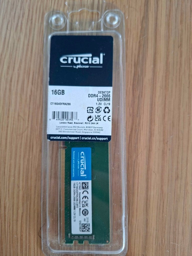 Ram 16GB DDR4-2666 UDIMM 1.2V CL19, Neuf, DDR4, Enlèvement, Desktop
