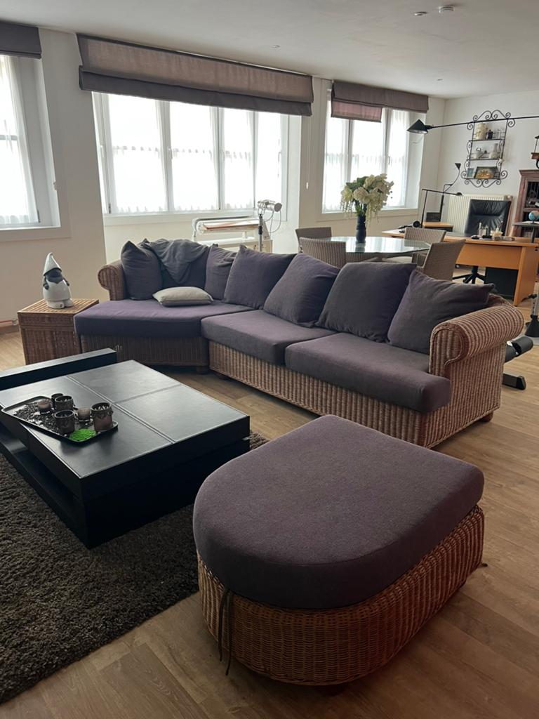 Zetel en poef voor veranda, Huis en Inrichting, Ophalen, Zo goed als nieuw