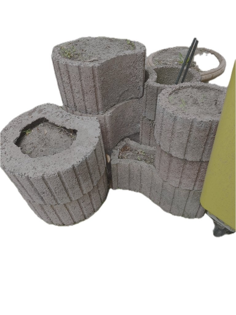 Stapelbare betonnen bloembakken, Tuin en Terras, Bloembakken en Plantenbakken, Ophalen, Gebruikt, Overige vormen, Beton