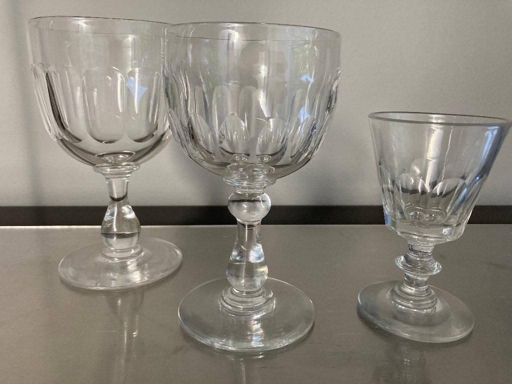 Ensemble de verres en cristal du Val St Lambert fin 19e S, Enlèvement