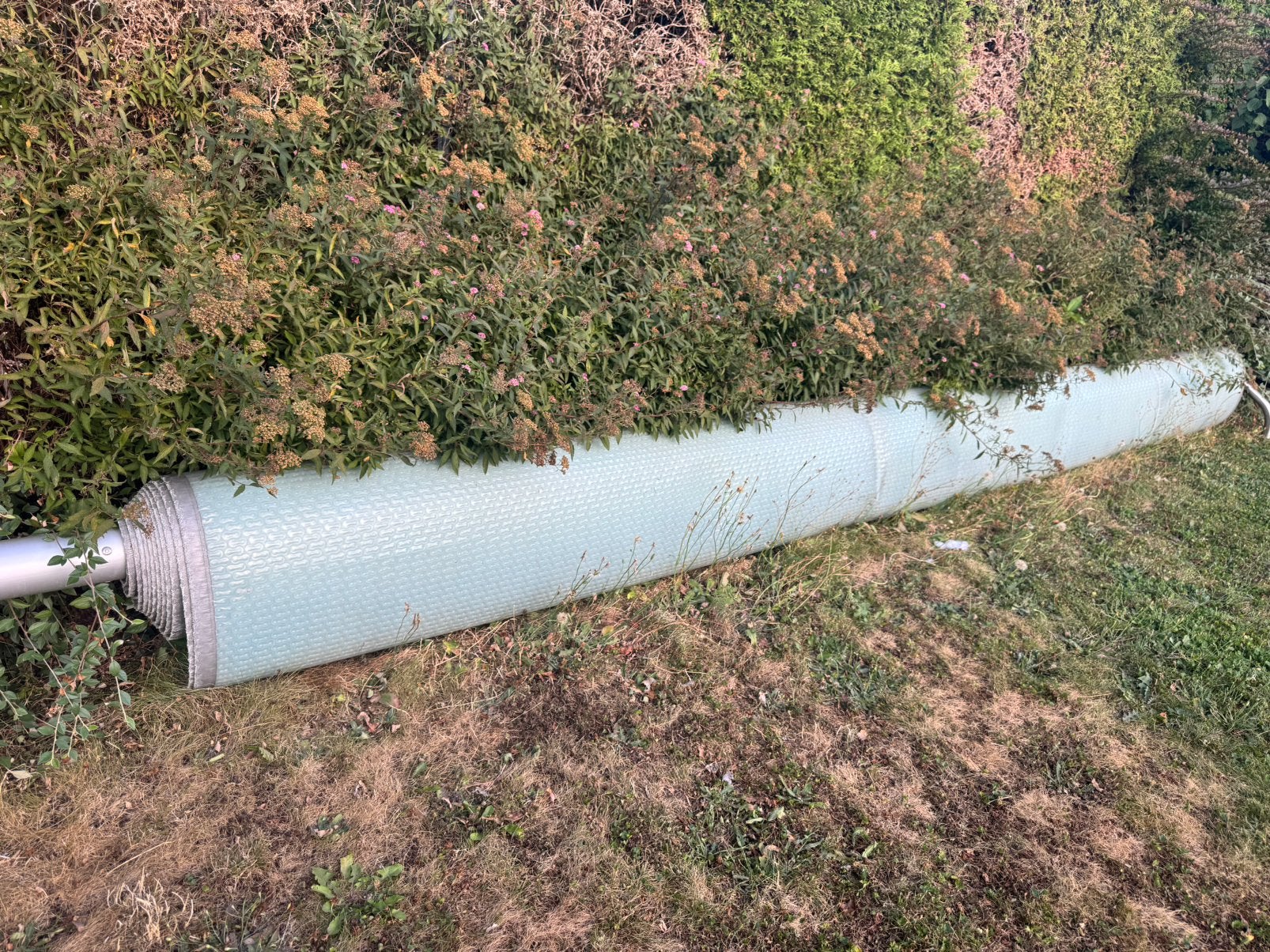 VENDU - Bache a bulle et support enrouleur pour piscine 5x10, Enlèvement, Utilisé
