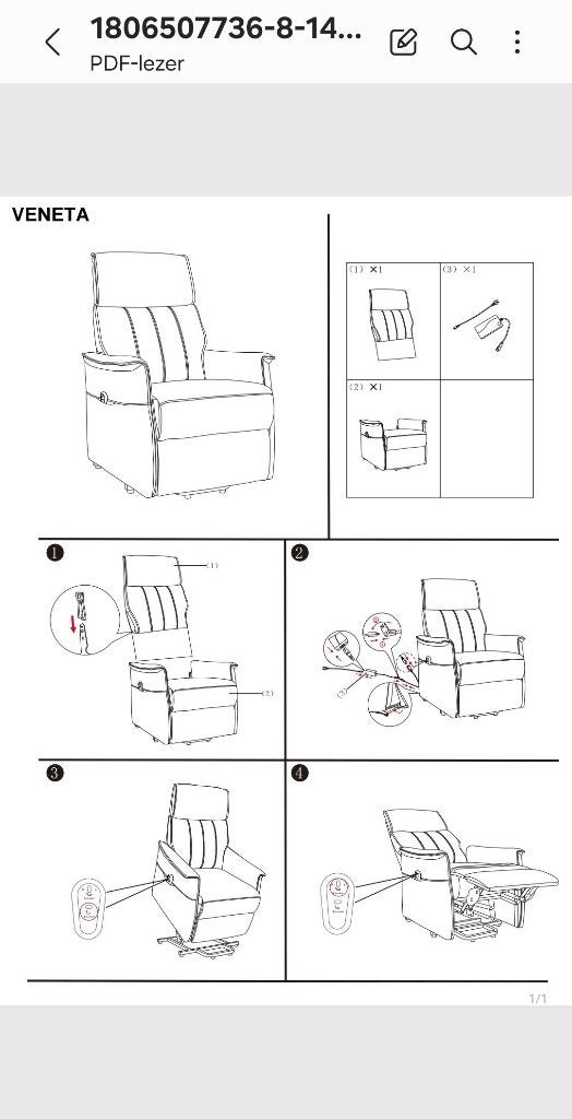 Relaxzetel met tilfunctie, Ophalen