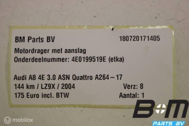 Motordrager met aanslag Audi A8 4E 4E0199519E, Gebruikt