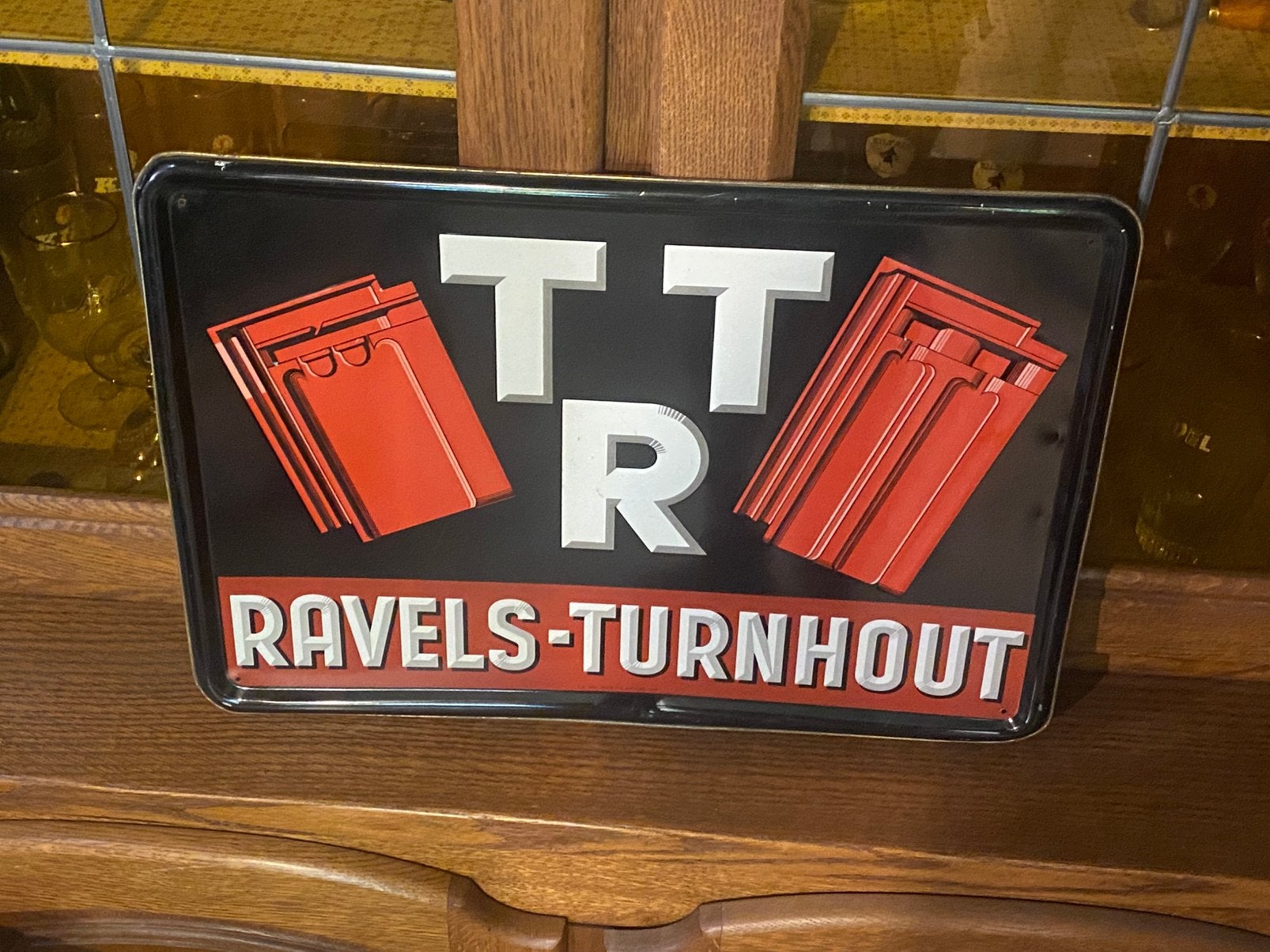 Reclame plaat in blik TTR dakpannen ravels turnhout, Ophalen of Verzenden, Zo goed als nieuw