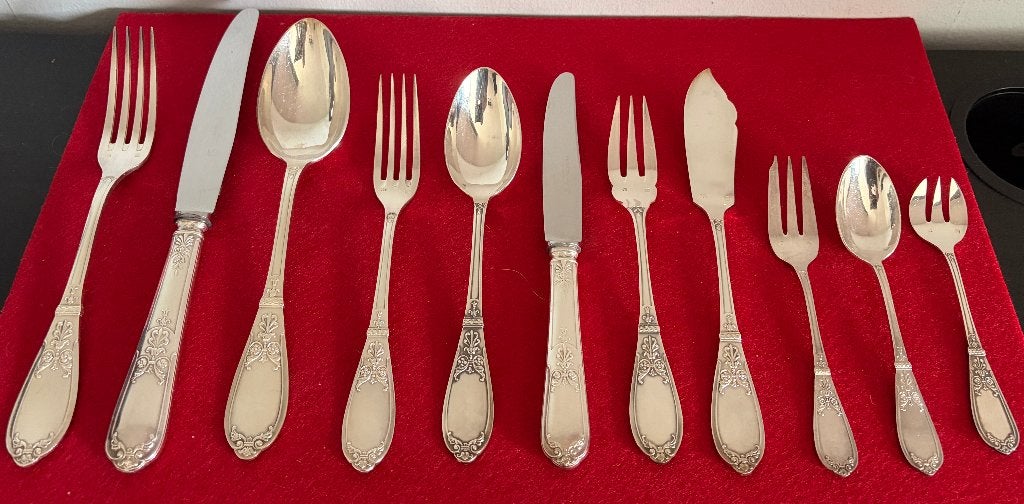 Felix Frère verzilverd servies uit 1960 - 154 stuks, Antiek en Kunst, Ophalen of Verzenden, Zilver