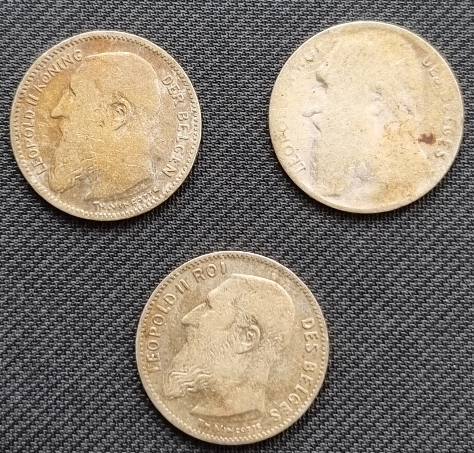 3 pièces de 50 cents Léopold II, Enlèvement