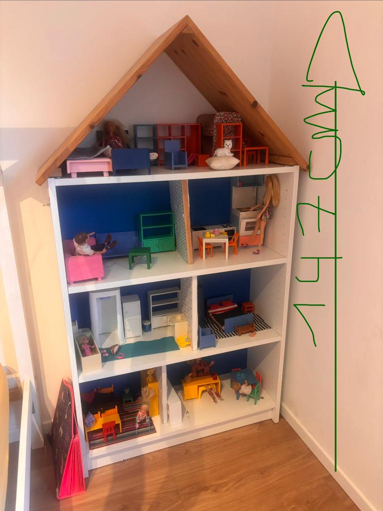 Grande Maison de poupée en bois barbie blanche et bois, Enlèvement, Utilisé, Maison de poupées