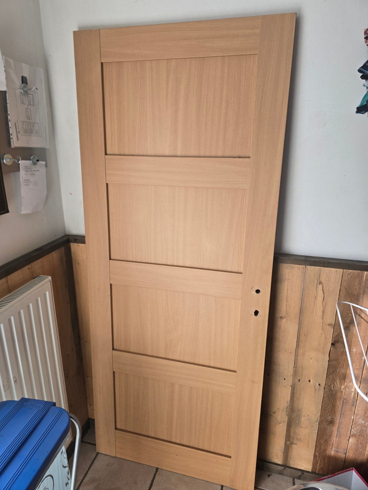 gratis 2 zware houten deuren met folie 201,5x83, Ophalen, Gebruikt, 80 tot 100 cm, Binnendeur