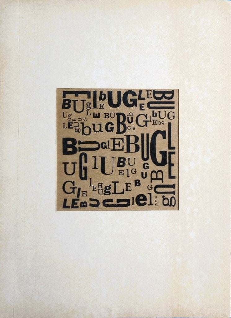 Onvermelde Typograaf houtblokdruk "Bugle", met passepartout, Enlèvement, Autres types, Moins de 50 cm, 5 – 50