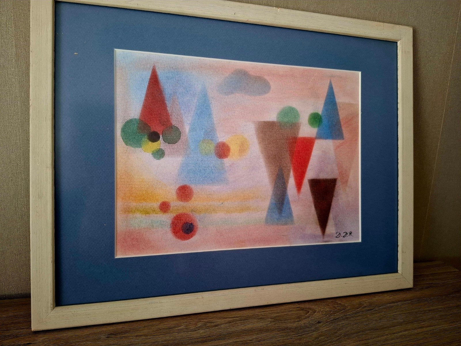 Origineel Abstract Pastel & Krijt Kunstwerk, Ophalen of Verzenden