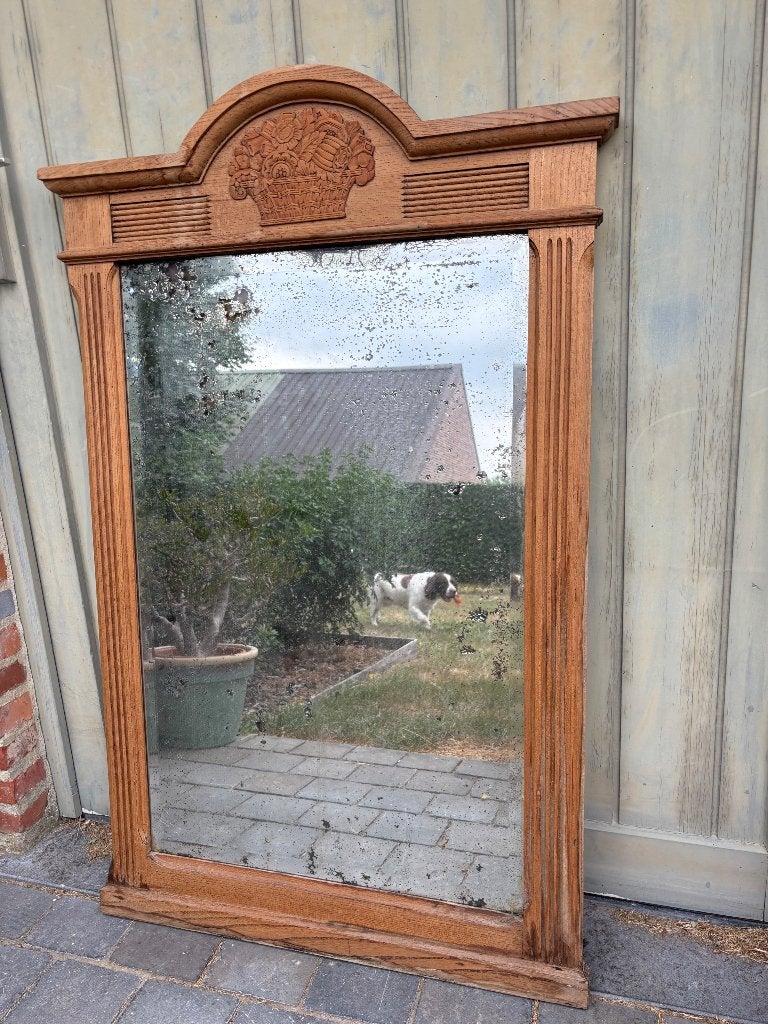 Mooie grote antieke spiegel, Antiek en Kunst, Ophalen of Verzenden
