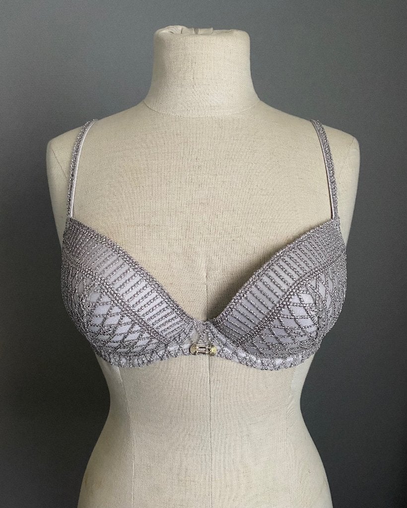 Zilverkleurige voorgevormde BH Aubade maat C75 - NIEUW, Kleding | Dames, Ondergoed en Lingerie, Aubade, Verzenden, Zilver, BH