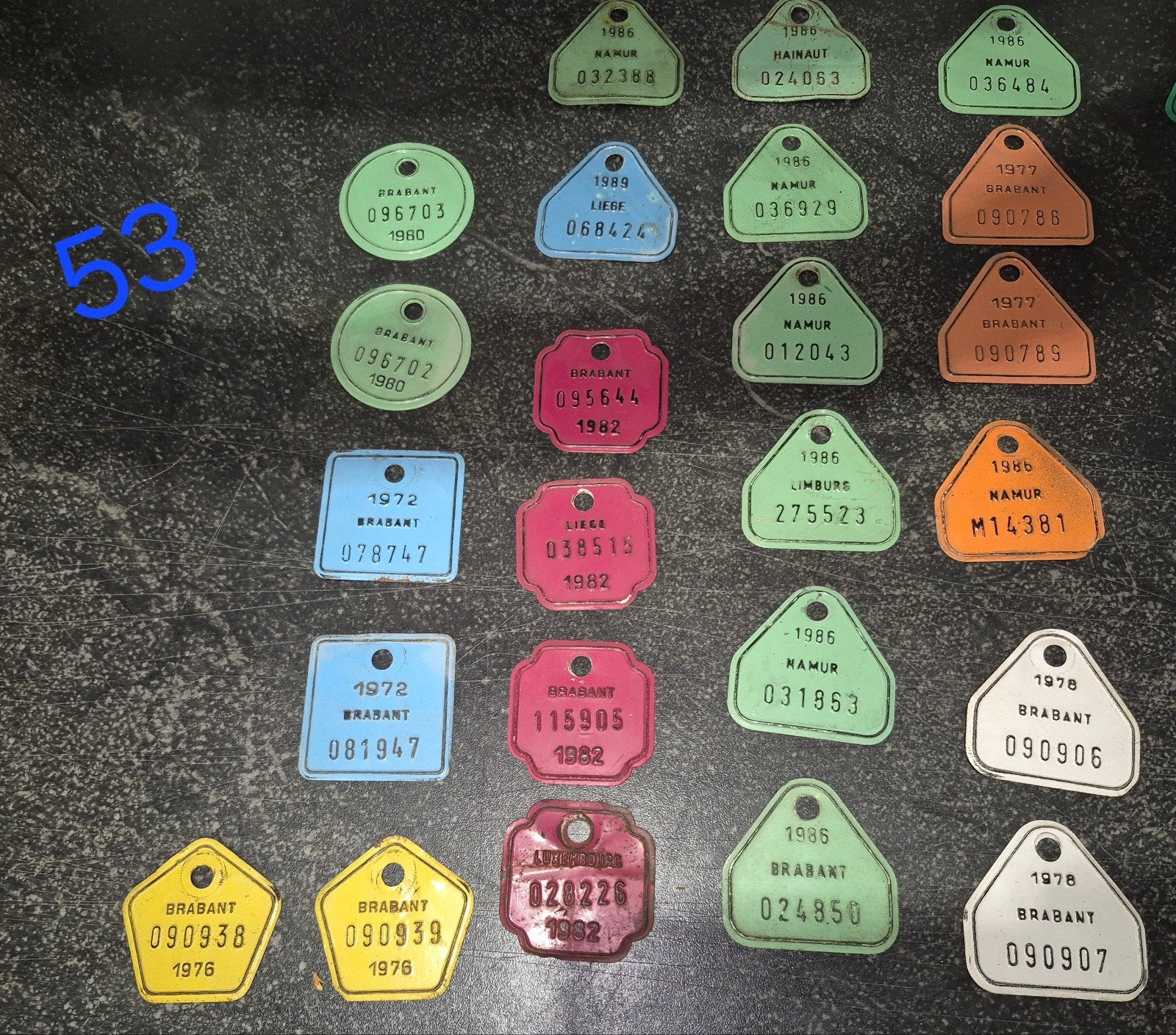 53 plaque vintage pour vélo, Enlèvement ou Envoi