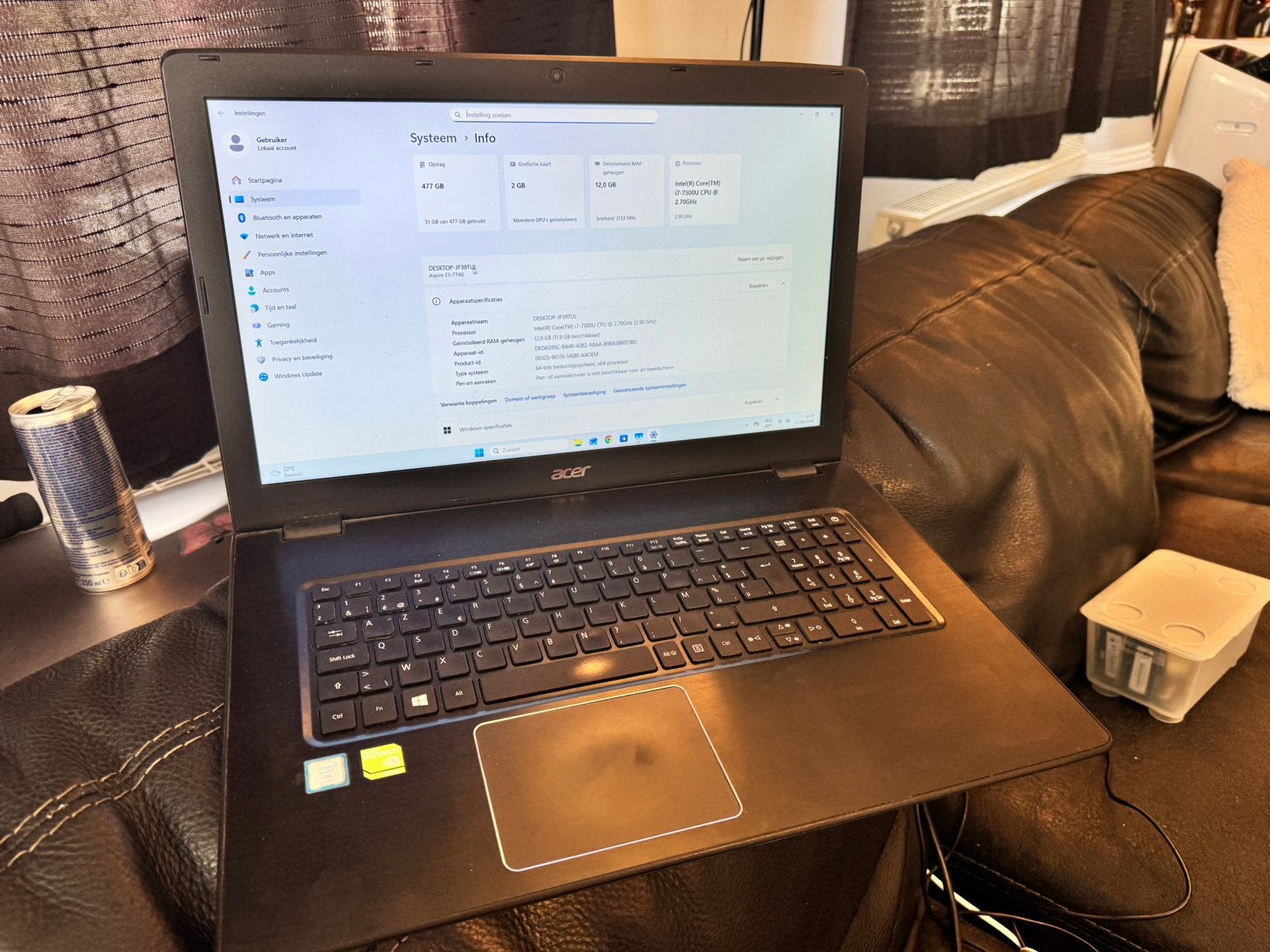 Acer Aspire E5-774G / 512GB NVME / 12GB RAM / Geforce 940MX, Met videokaart, 2 tot 3 Ghz, Refurbished, Ophalen of Verzenden