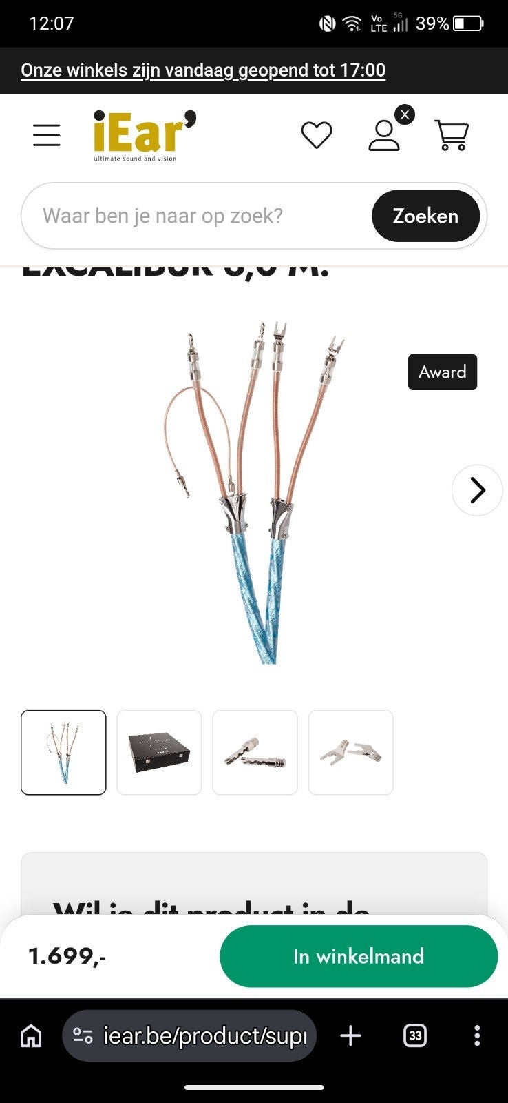 Supra Sword Excalibur Combicon luidsprekerkabel  2x3m, Ophalen, Zo goed als nieuw, 2 tot 5 meter, Luidsprekerkabel