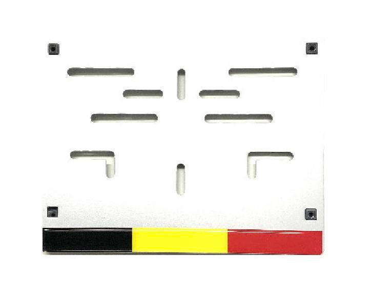 Support-plaque moto en aluminium avec drapeau belge, ., Nieuw, Ophalen of Verzenden, .