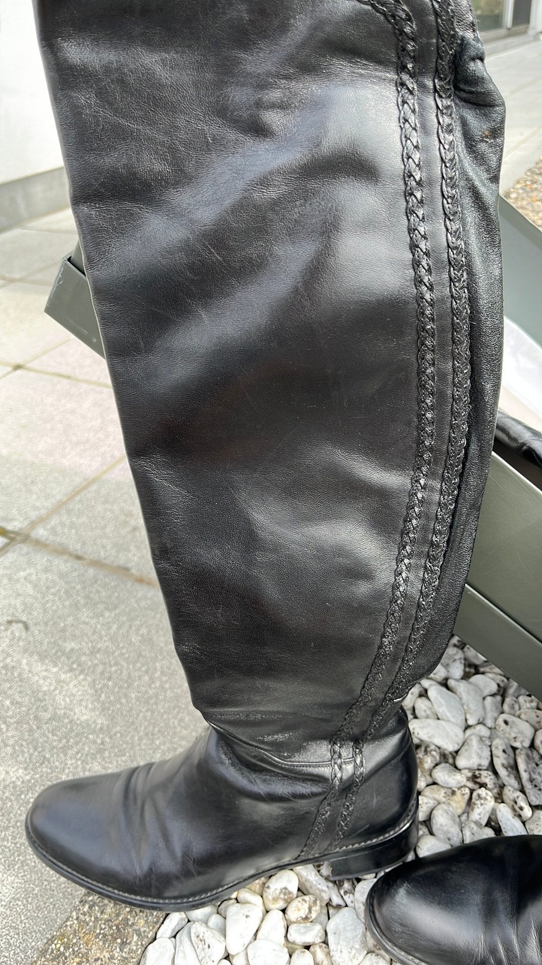 Laarzen Zwart maat 39 leder, Kleding | Dames, Schoenen, Ophalen of Verzenden, Gedragen, Zwart