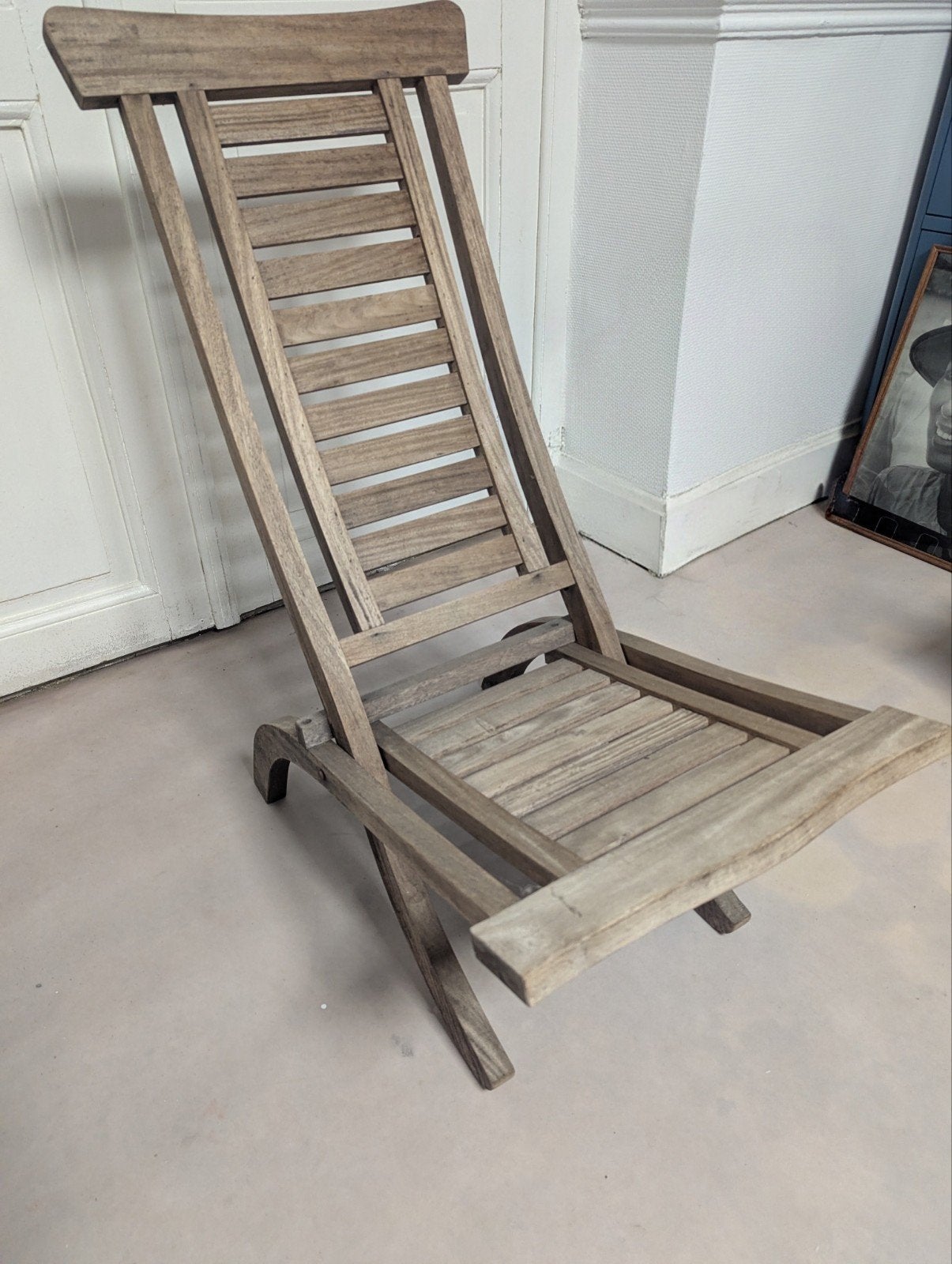 Twee teak tuin stoelen, ook voor binnen., Ophalen, Gebruikt, Hout, Inklapbaar