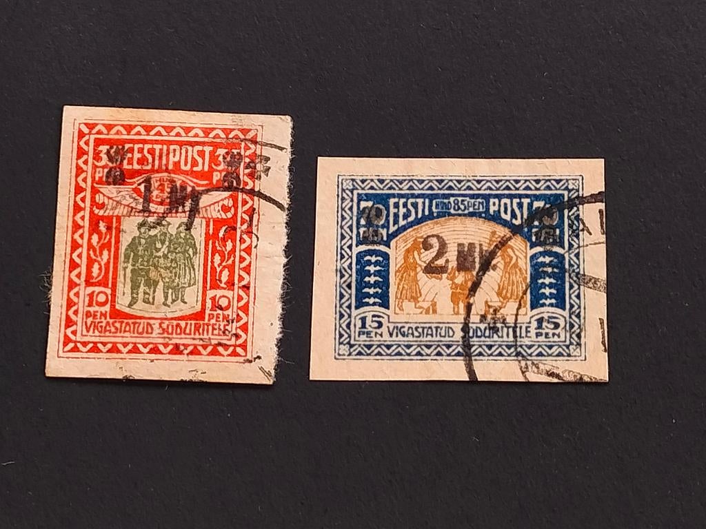 Estonie 1920 - pour les victimes de guerre, surchargé, Envoi, Autres pays, Affranchi