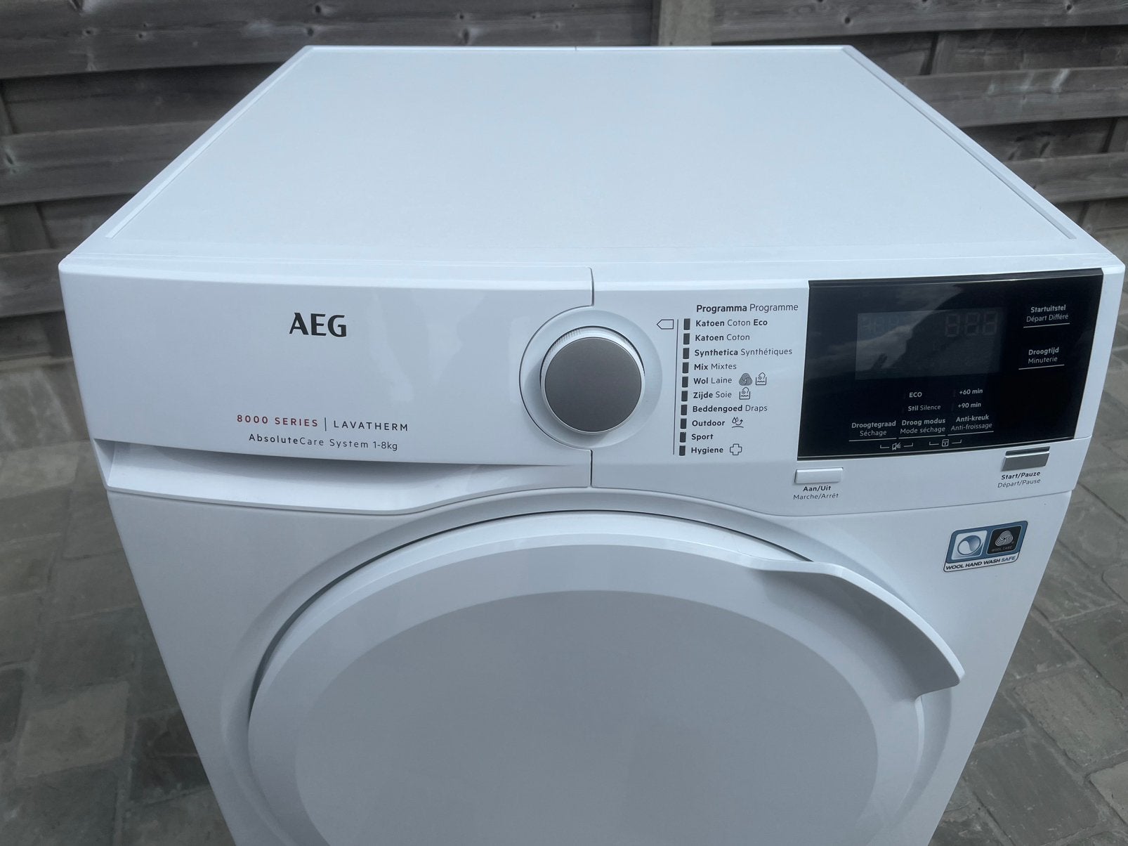 AEG warmtepomp droogkast 8 kg, Ophalen, 8 tot 10 kg, Zo goed als nieuw, Voorlader