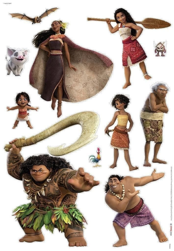 Vaiana Muurstickers 50x70 cm - Family - Disney, Envoi, Neuf, Décoration murale