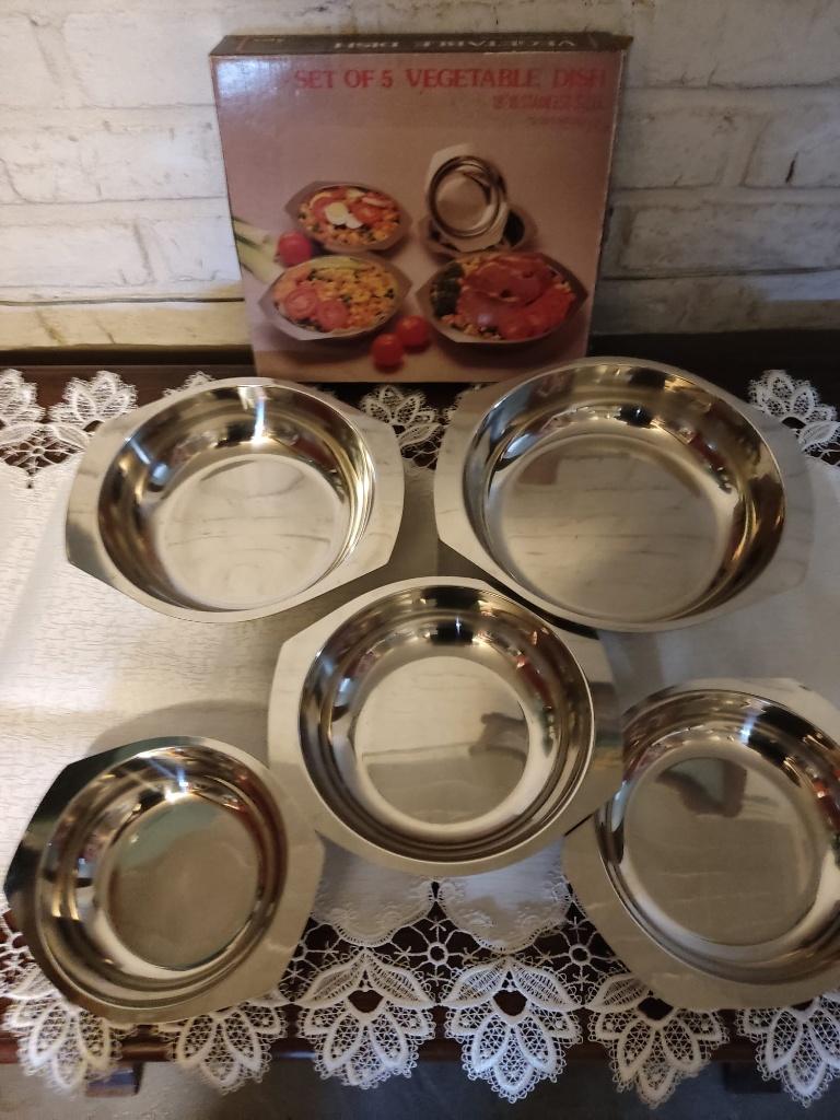 Set 5 Inox Schalen, Ophalen, Schaal of Schalen
