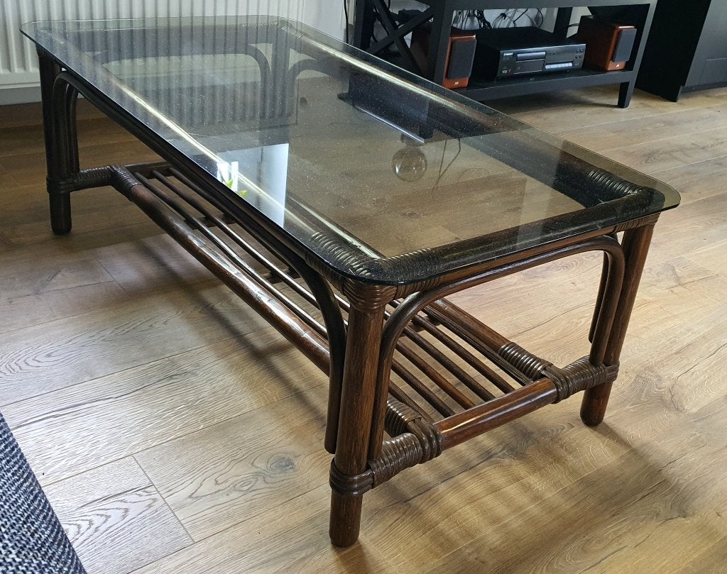 Table basse en rotin, Enlèvement, Comme neuf, Rectangulaire