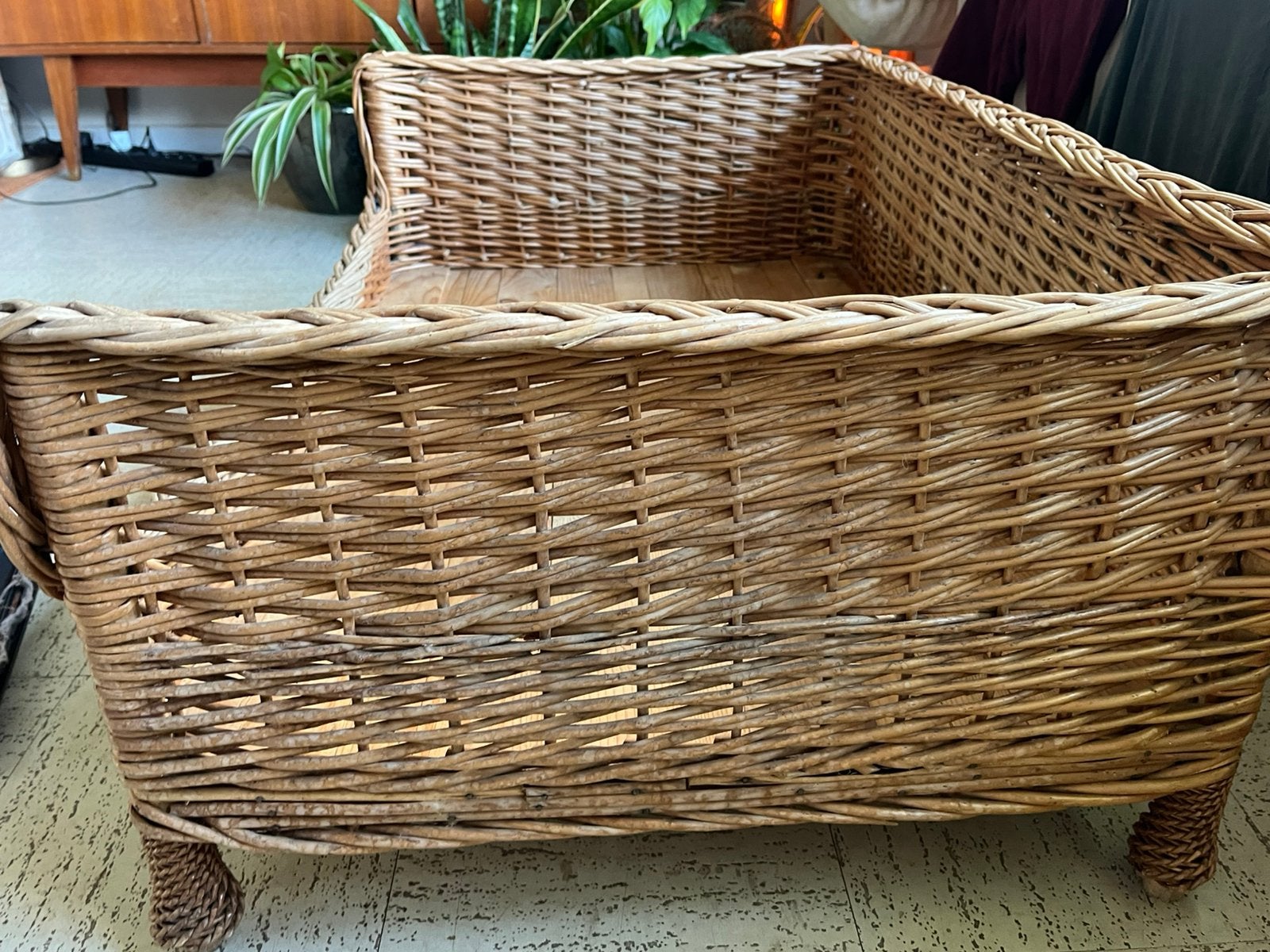 Houten/Rotan Hondenmand, Ophalen, Gebruikt, Mand, Riet