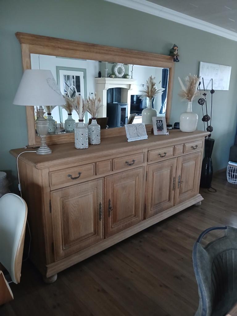 Dressoir met spiegel in natuur eik., Ophalen