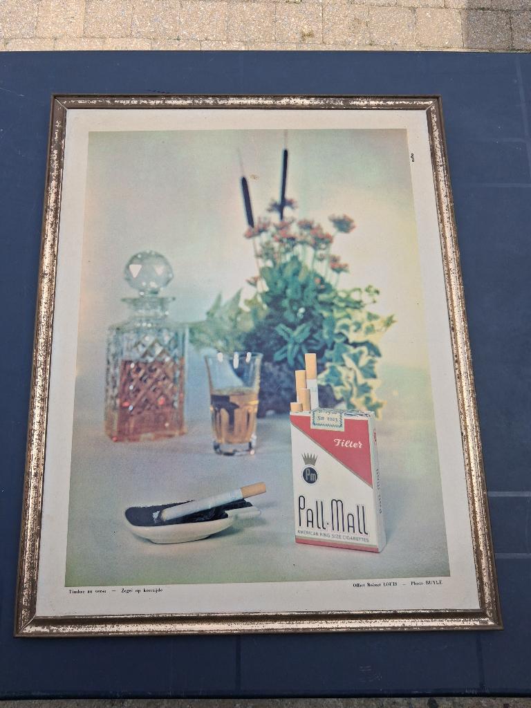 sigaretten pall mall, Ophalen of Verzenden, Gebruikt, Reclamebord