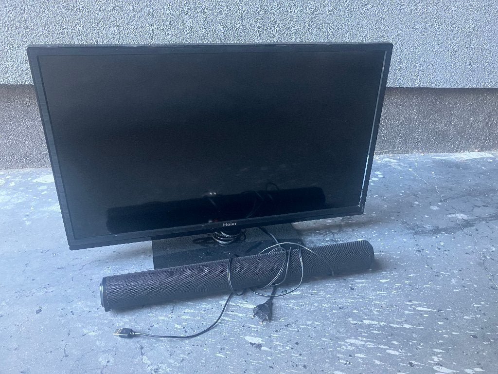 Téléviseur et barre de son Haier, TV, Hi-fi & Vidéo, Autres marques, Enlèvement ou Envoi, 40 à 60 cm, Utilisé