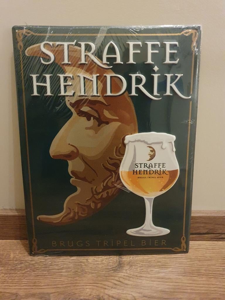 Metaal Reclamebord - Straffe Hendrik -, Ophalen of Verzenden, Zo goed als nieuw, Reclamebord, Plaat of Schild, Overige merken