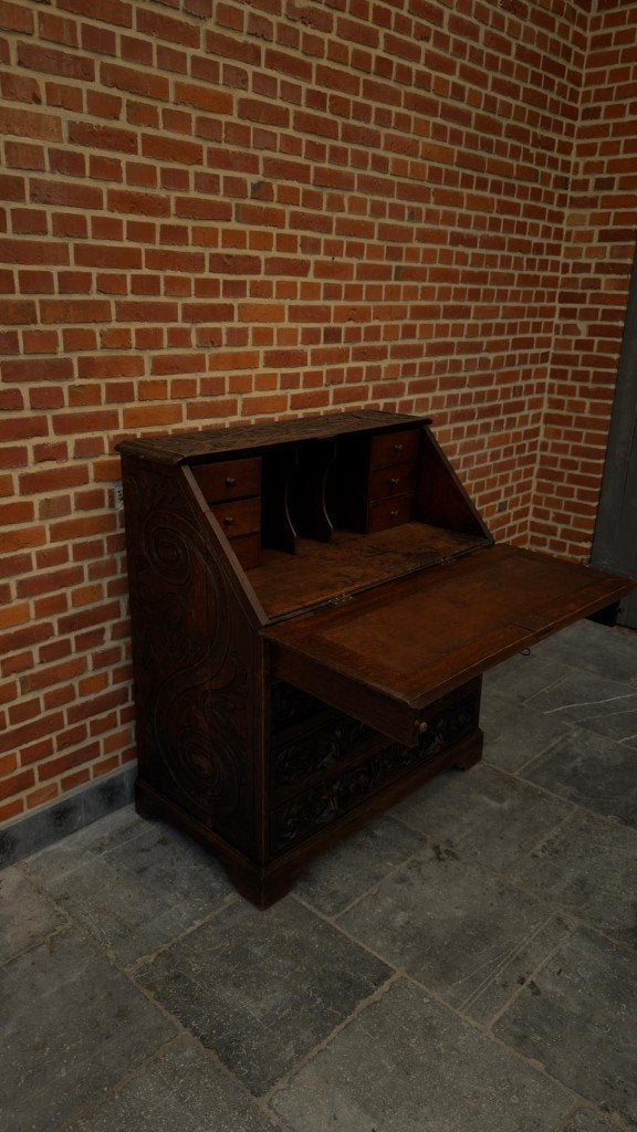 Volledig antiek bureau met lades in complete staat, Ophalen