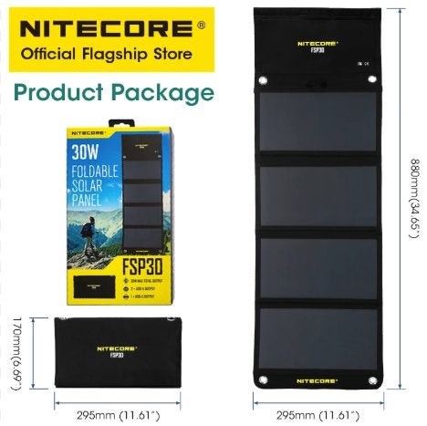 Nitecore FSP30 solar panel, zonnepaneel, Caravanes & Camping, Enlèvement ou Envoi