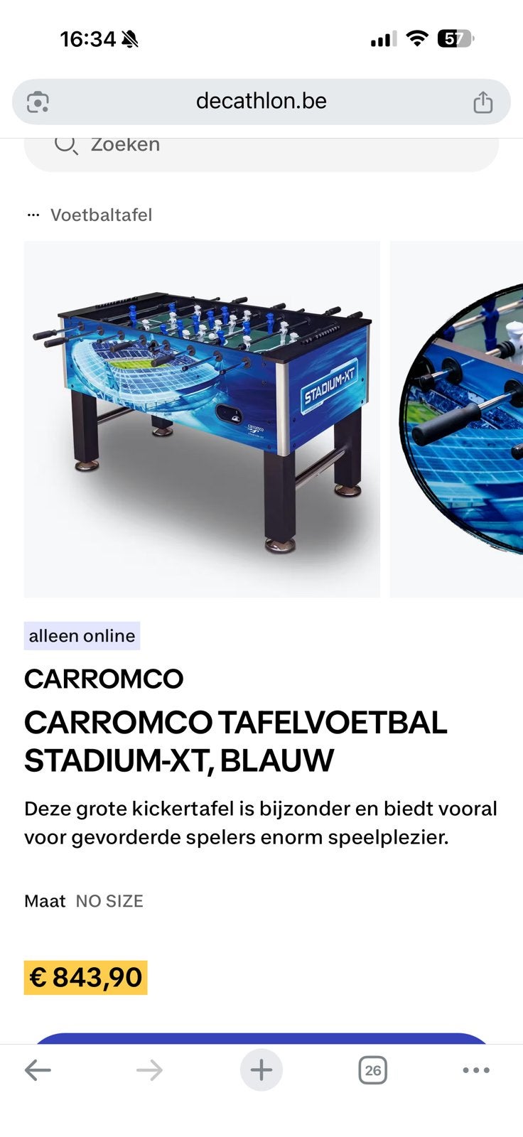 Table de football Carromco Stadium-XT, Enlèvement, Comme neuf