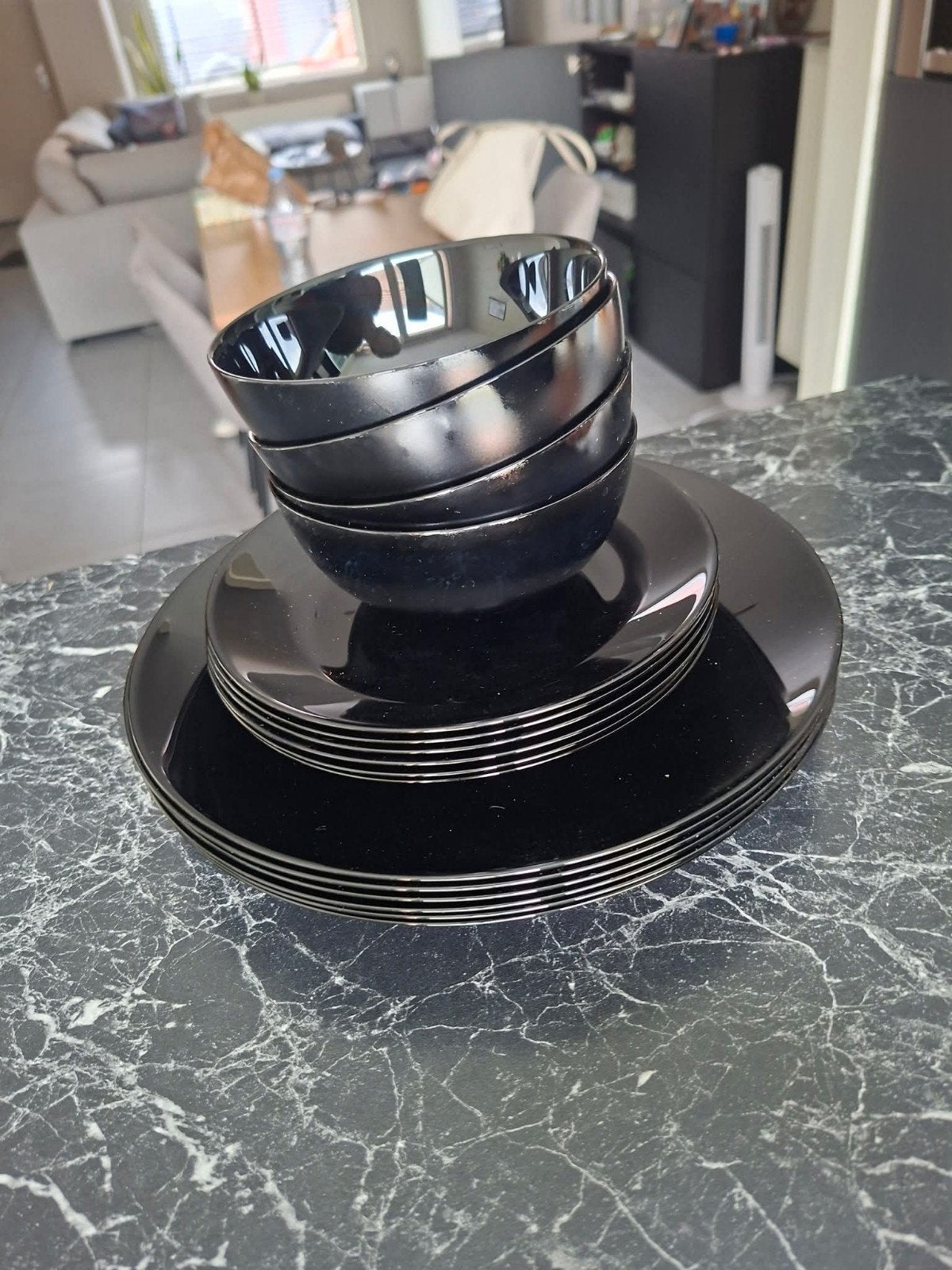 Zwart servies, Ophalen, Zo goed als nieuw, Modern, Bord(en)